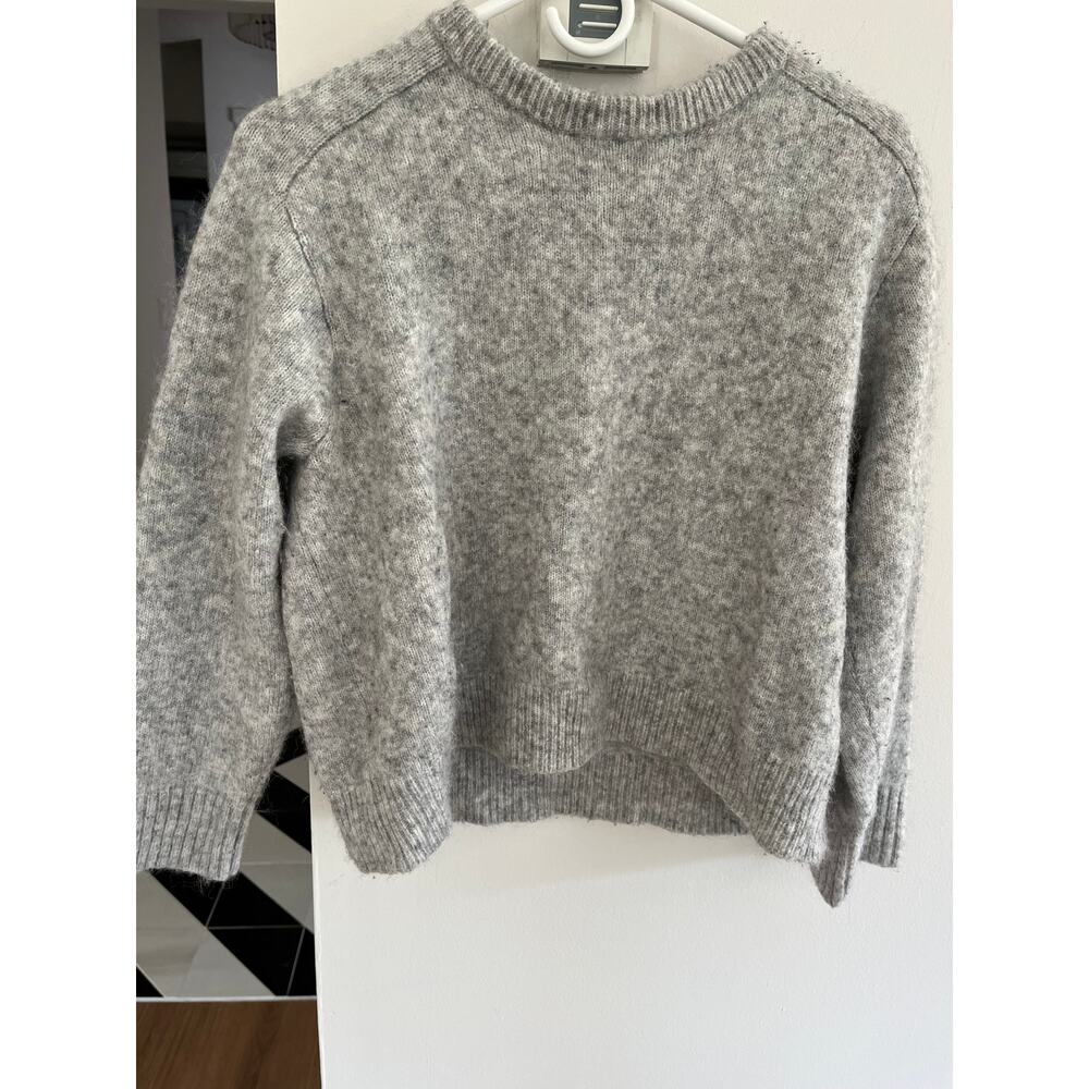 J Crew Womens Cropped Sweater L Light Gray  Pullover Lagenlook Minimalist